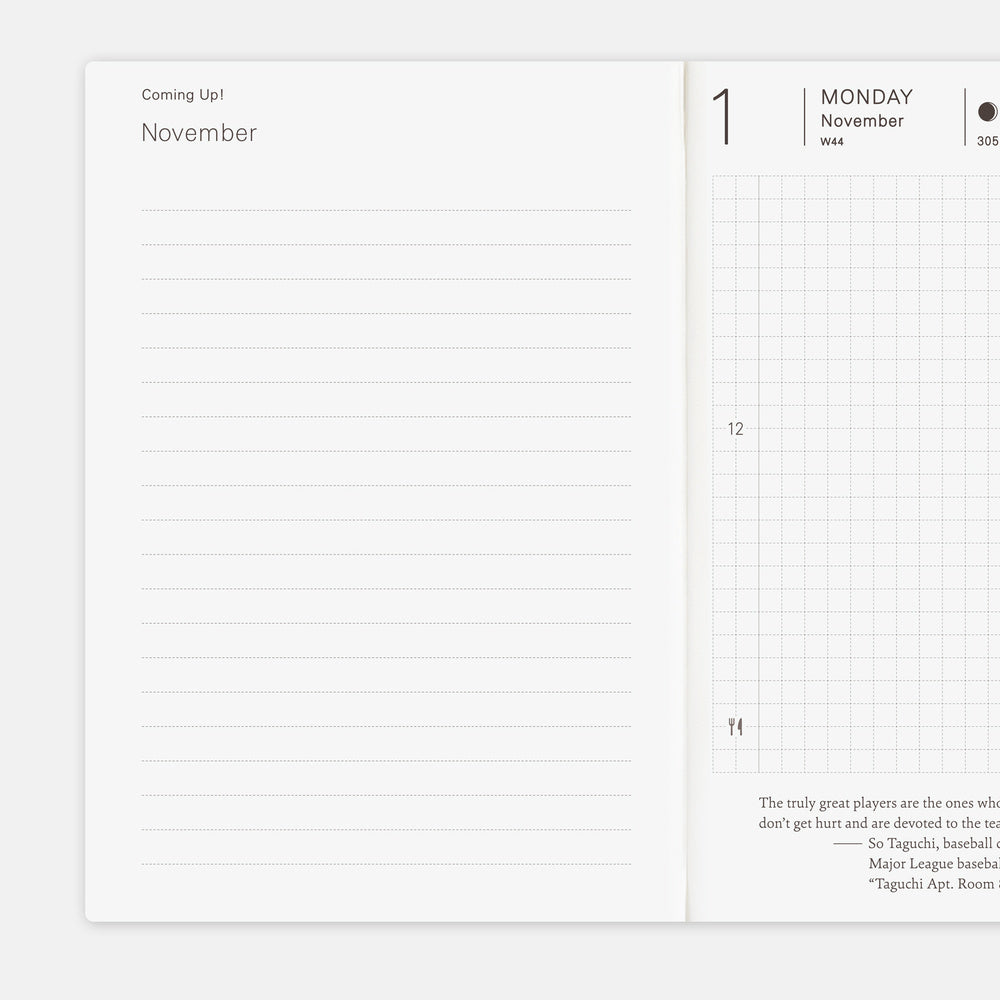 Hobonichi Techo 2027 Planner Book [ENG/A6/Daily/Jan Start/Mon Start] Planner Refill - Blesket Canada