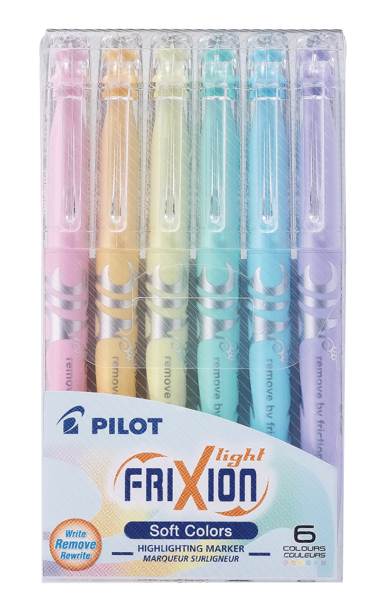 Pilot FriXion Light Soft Colors Erasable Highlighters Pen(Set of 6) - Blesket Canada