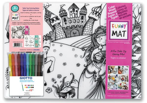 Funny Mat Set Princess & Owls with 12 Markers - Blesket Canada