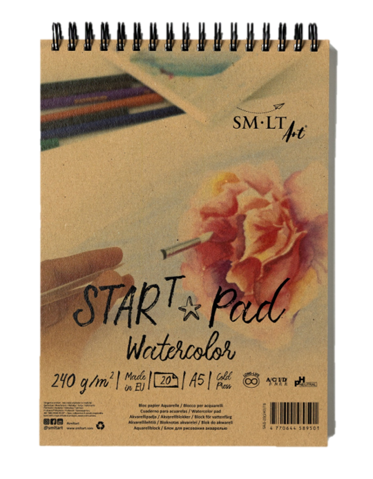 SMLT Authentic Spiral Watercolor Pad Size A5