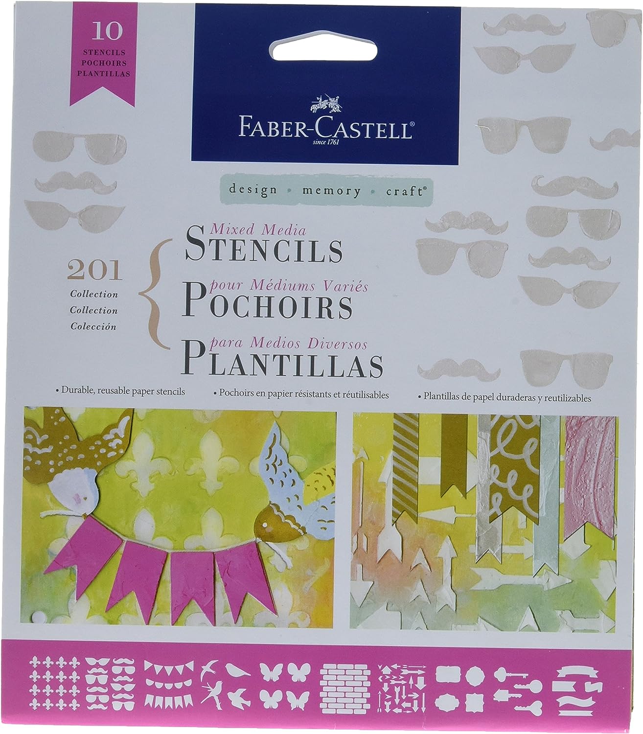  Faber-Castell Mixed Media Stencils 201 Collection - Blesket Canada