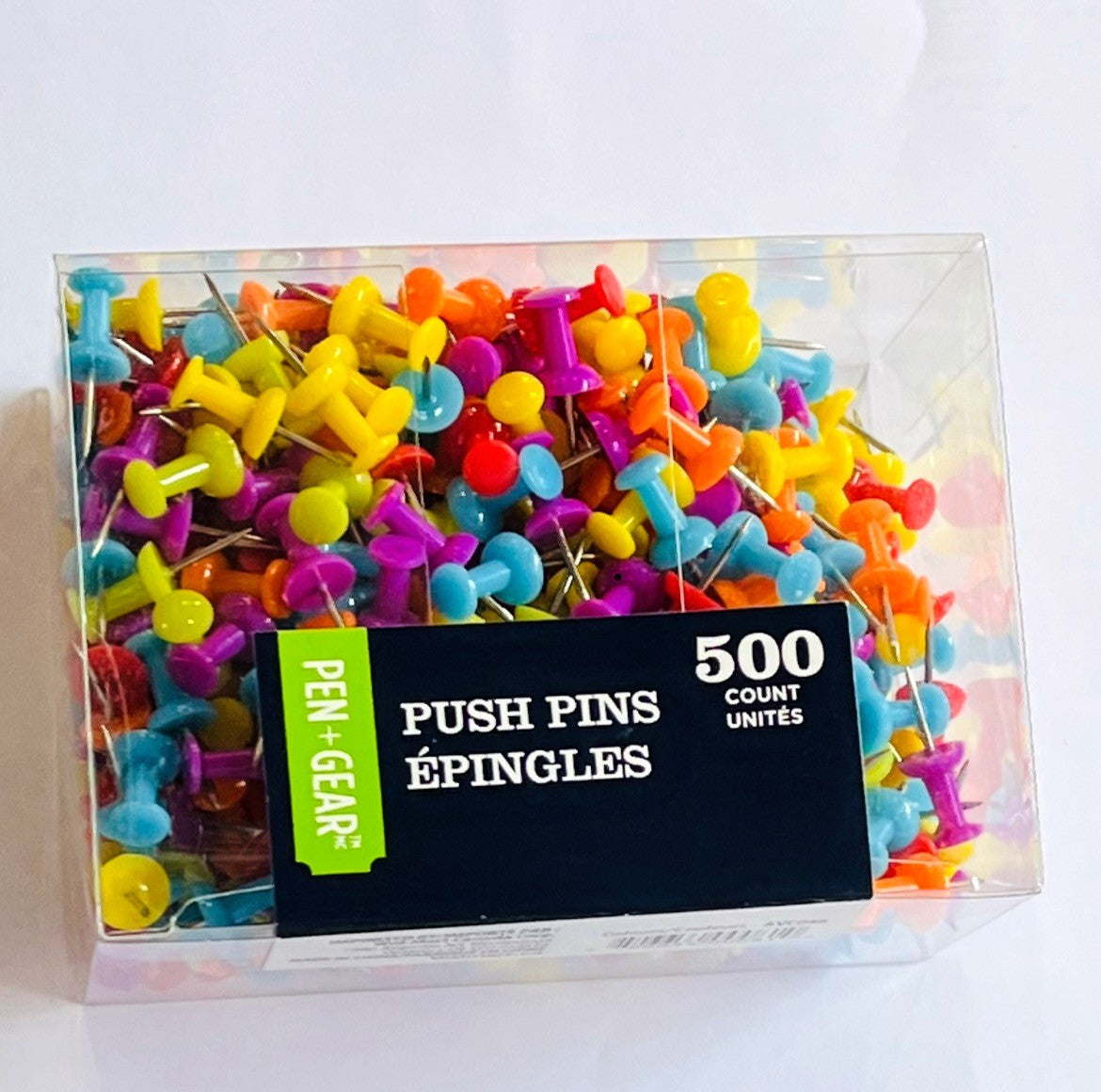 PEN+GEAR Assorted Colours Push Pins, 500 Units - Blesket Canada