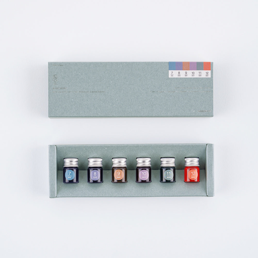 Kakimori x TSUKI no IRO Mini Pigment Ink Bottle Set (Jul–Dec) – 6 Colors - Blesket Canada