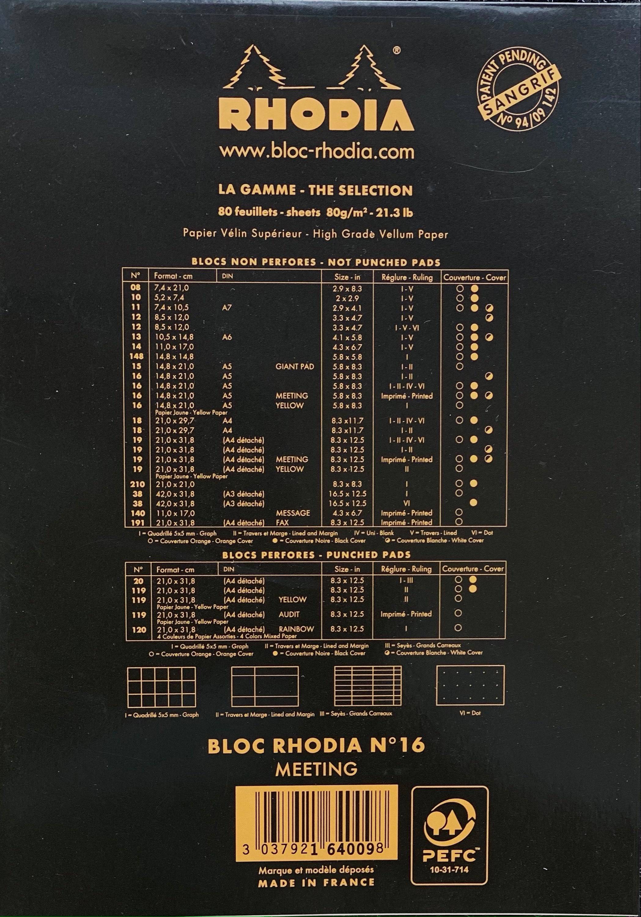 Rhodia meeting Pad A5 - Blesket Canada