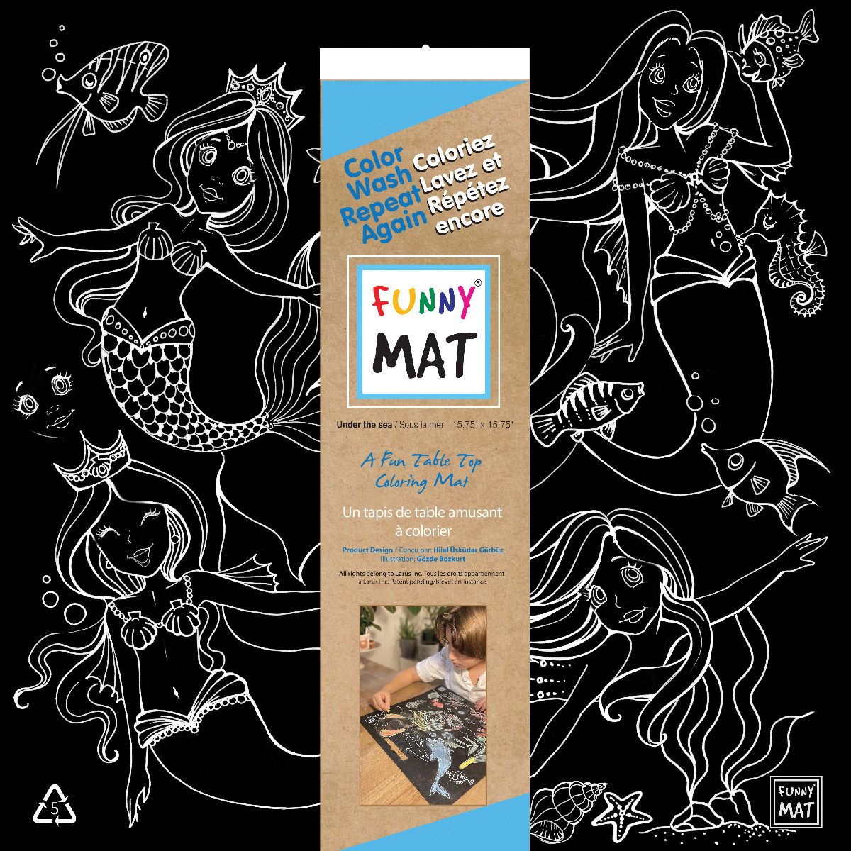 FUNNY MAT Blackboard Mat - Under The Sea (Mermaids) - Blesket Canada