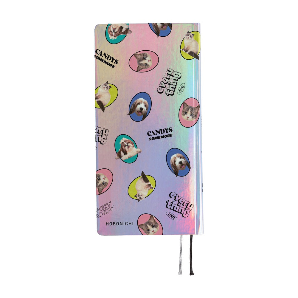 Hobonichi 2026 Candy Stripper Random Dog & Cat Aurora - English Tall & Slim January Start - Blesket Canada