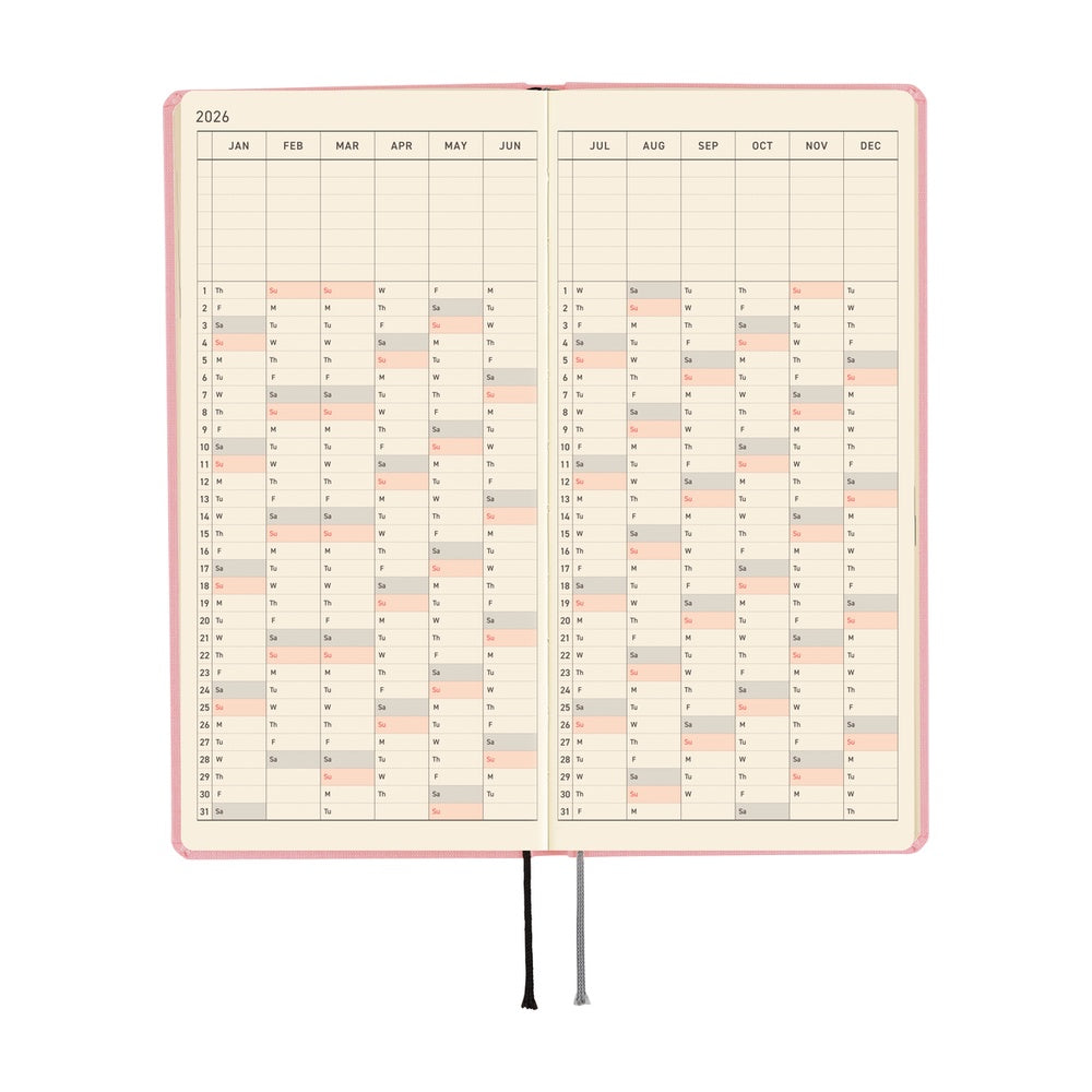 Hobonichi 2026 Colors Strawberry Milk Journal - Mega English Tall & Slim January Start - Blesket Canada