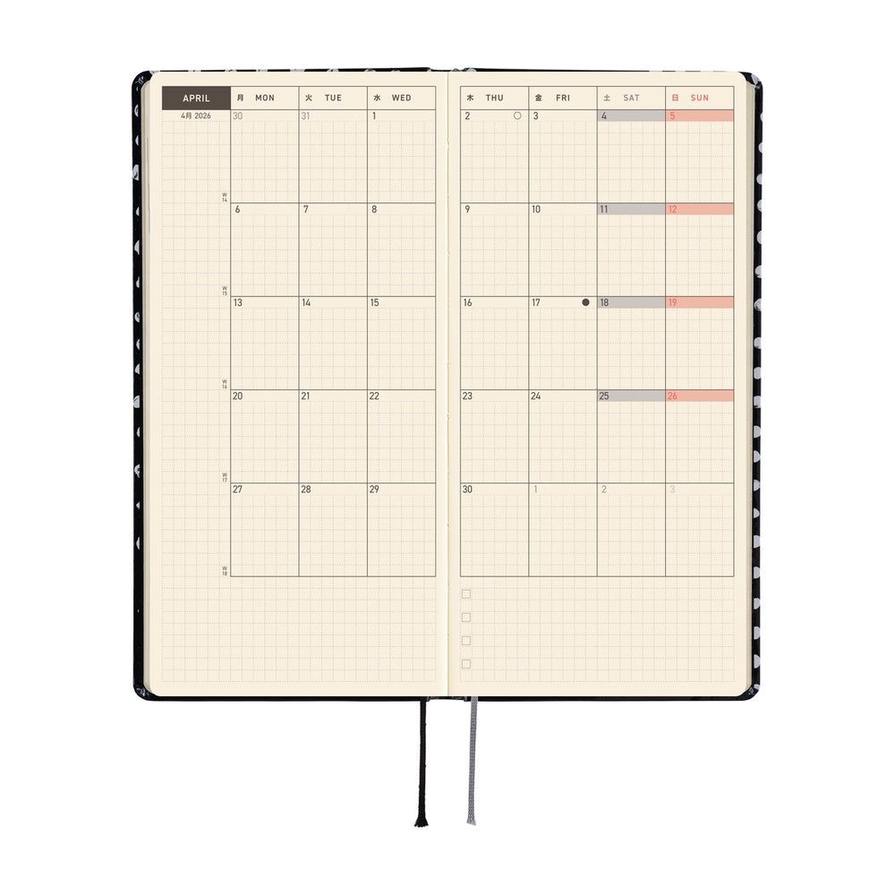 Hobonichi 2026 Makoto Matsubayashi Dot Journal - English Tall & Slim January Start - Blesket Canada