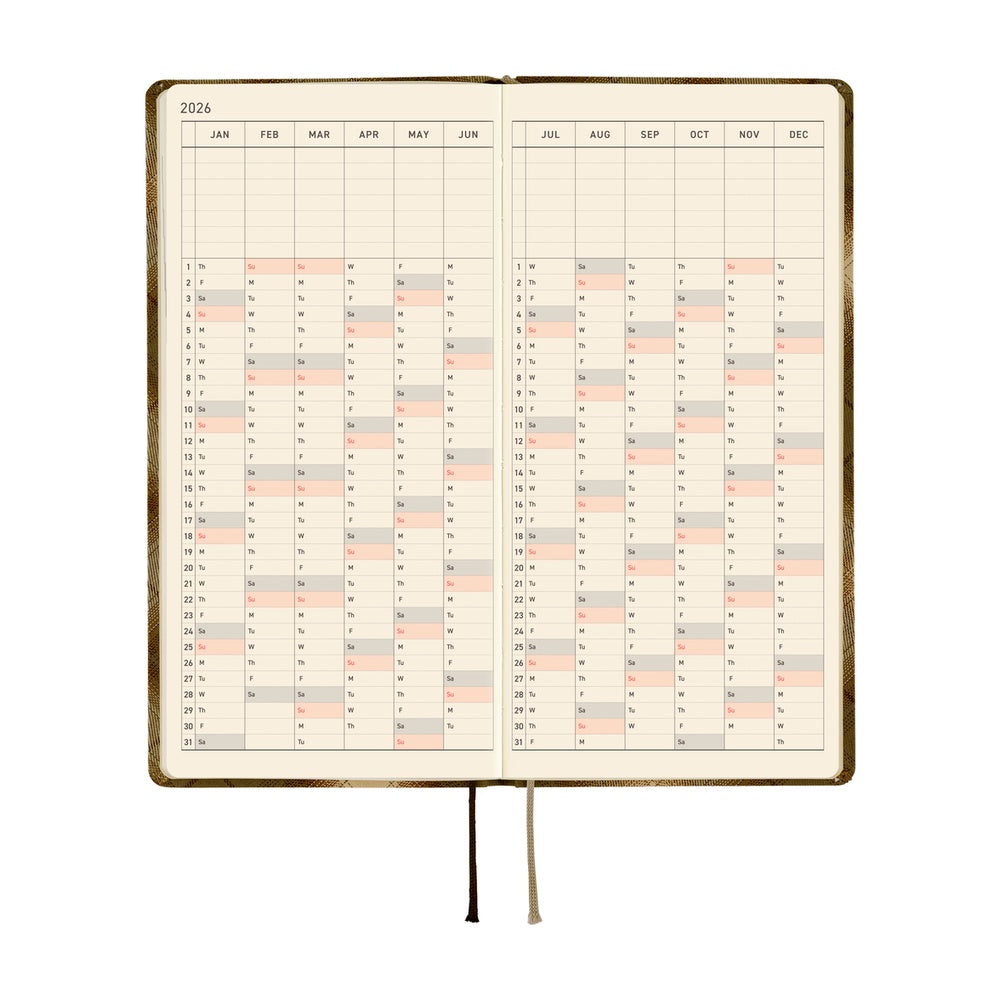 Hobonichi 2026 Weeks English Tall & Slim Edition January Start - Shirt Fabric: Foggy Plaid - Blesket Canada
