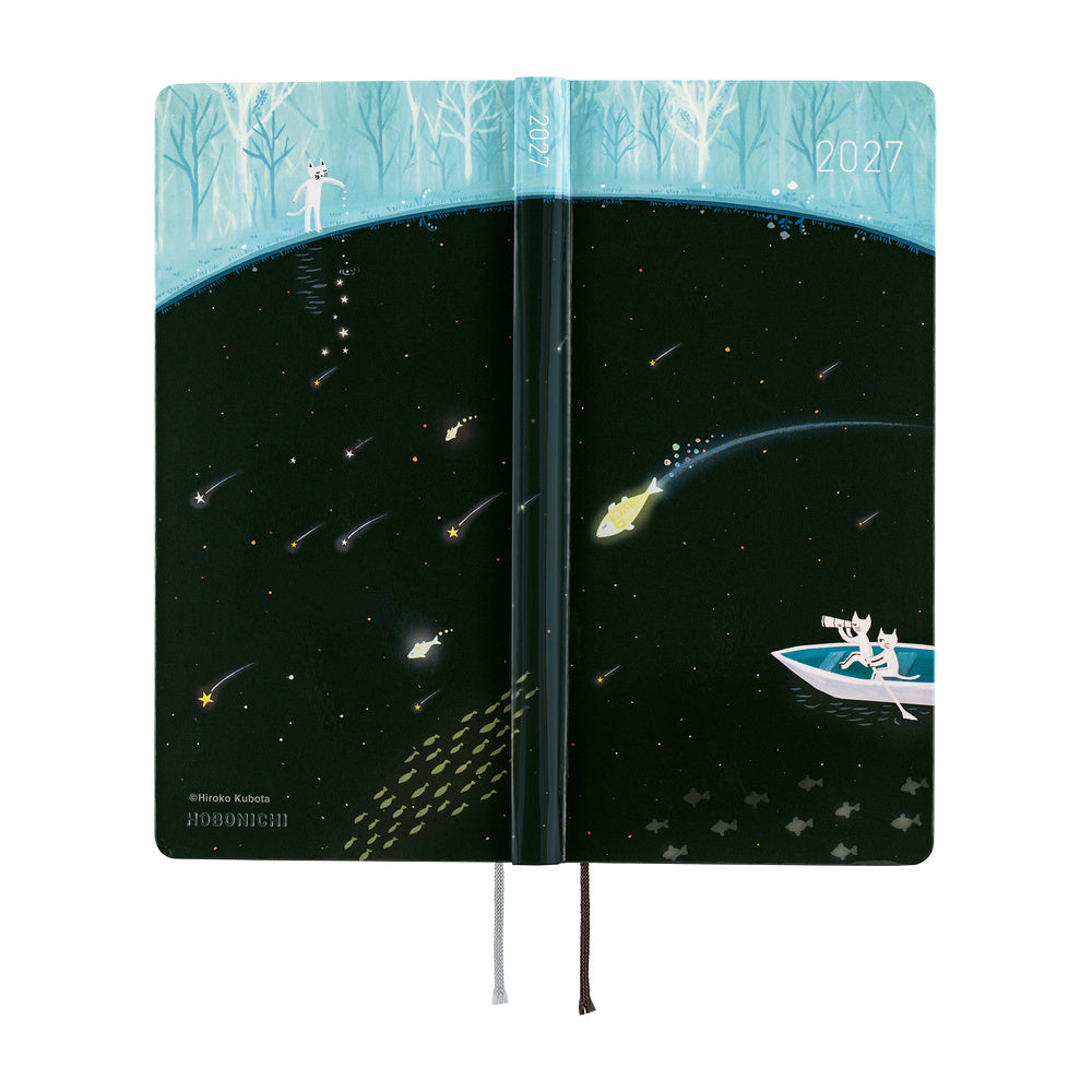 Hobonichi Techo 2027 Weeks Hiroko Kubota: Meteor Shower in the Light Blue Forest [ENG/Tall & Slim/Jan Start] - Blesket Canada