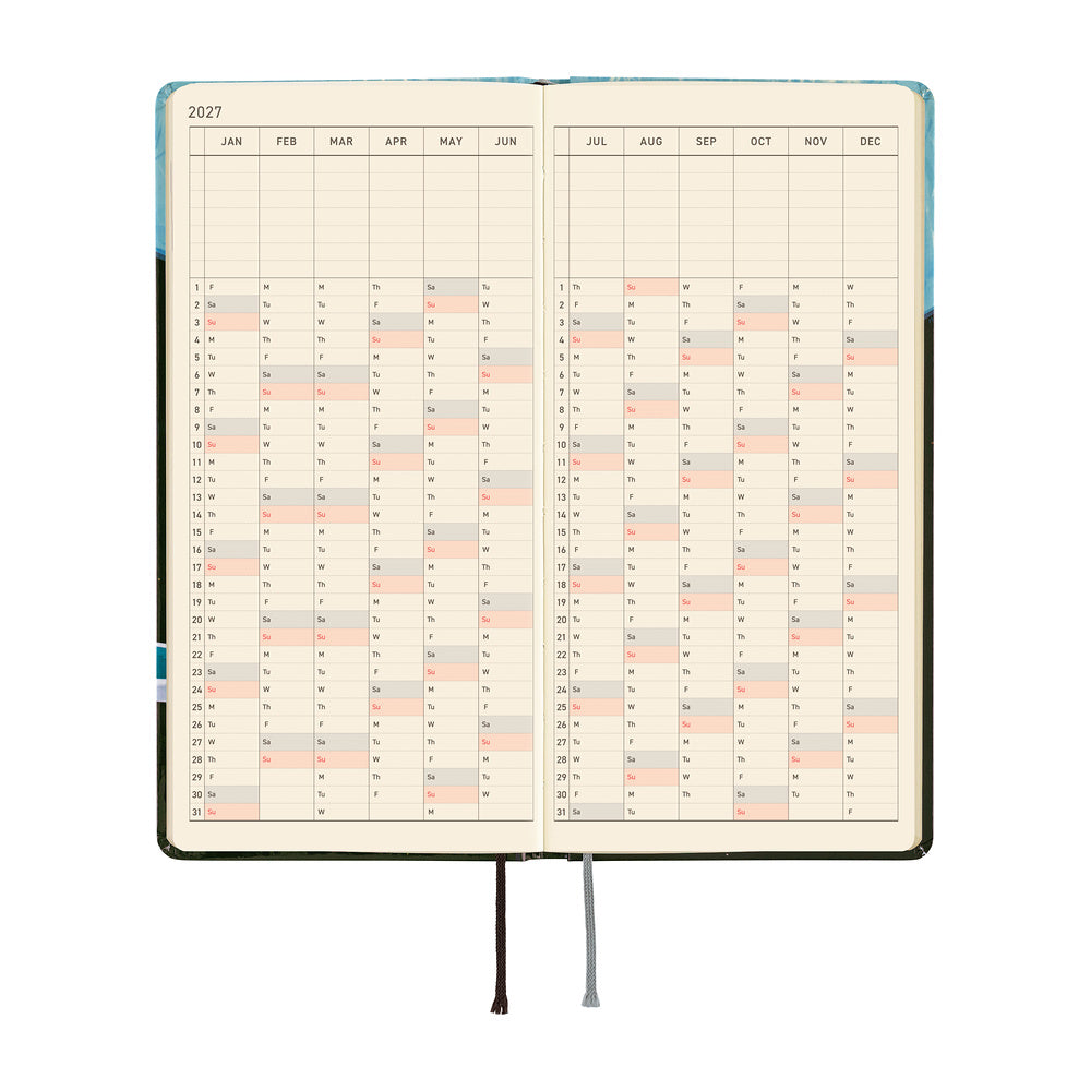 Hobonichi Techo 2027 Weeks Hiroko Kubota: Meteor Shower in the Light Blue Forest [ENG/Tall & Slim/Jan Start] - Blesket Canada