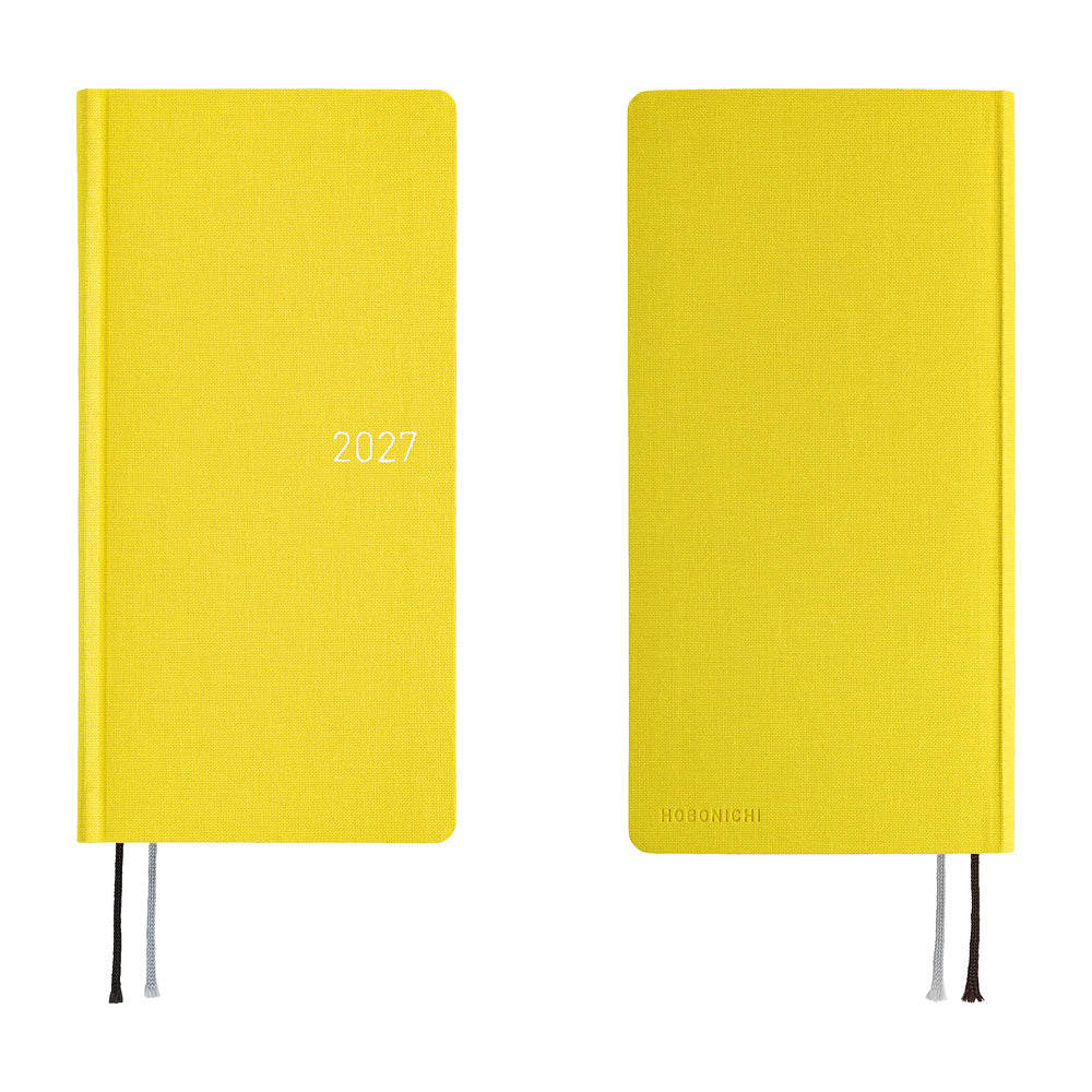 Hobonichi Techo 2027 Weeks Colors: Canaria Yellow [ENG/Tall & Slim/Jan Start] Planner - Blesket Canada
