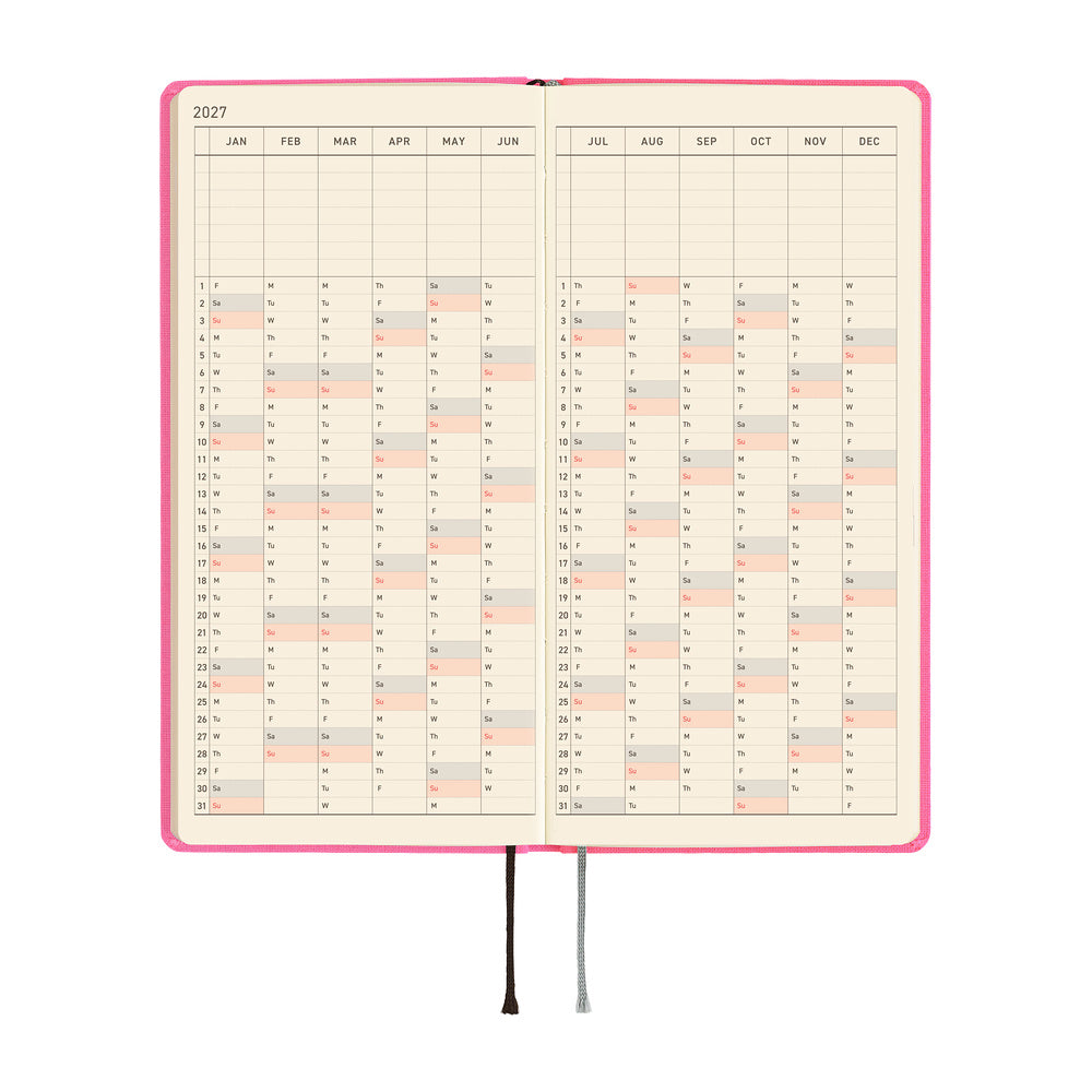 Hobonichi Techo 2027 Weeks Colors: Pink Sapphire [ENG/Tall & Slim/Jan Start] Planner - Blesket Canada