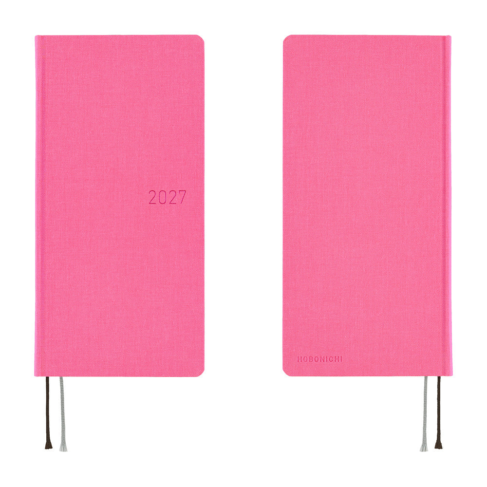 Hobonichi Techo 2027 Weeks Colors: Pink Sapphire [ENG/Tall & Slim/Jan Start] Planner - Blesket Canada