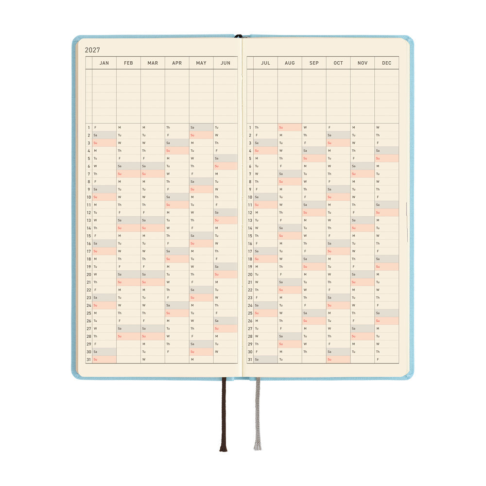 Hobonichi Techo 2027 Weeks Colors: Sea Glass [ENG/Tall & Slim/Jan Start] Planner - Blesket Canada