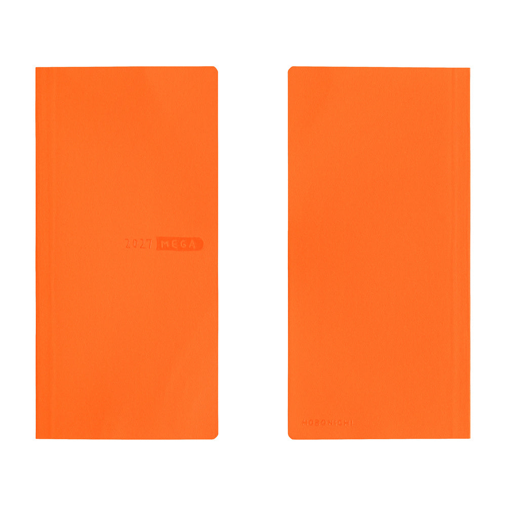 Hobonichi Techo 2027 Weeks Sneaker: Mandarin Orange [ENG/Tall & Slim MEGA/Jan Start] - Blesket Canada