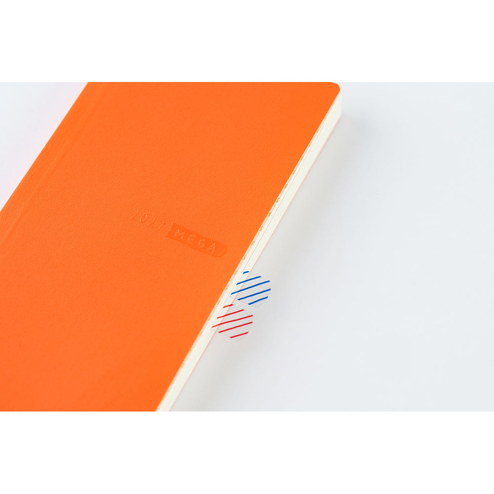 Hobonichi Techo 2027 Weeks Sneaker: Mandarin Orange [ENG/Tall & Slim MEGA/Jan Start] - Blesket Canada