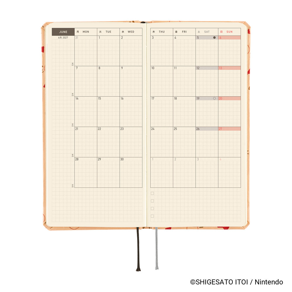 Hobonichi Techo 2027 Weeks MOTHER: Mr. Saturn Pattern [ENG/Tall & Slim/Jan Start] - Blesket Canada