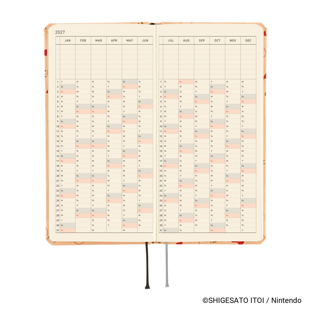 Hobonichi Techo 2027 Weeks MOTHER: Mr. Saturn Pattern [ENG/Tall & Slim/Jan Start] - Blesket Canada