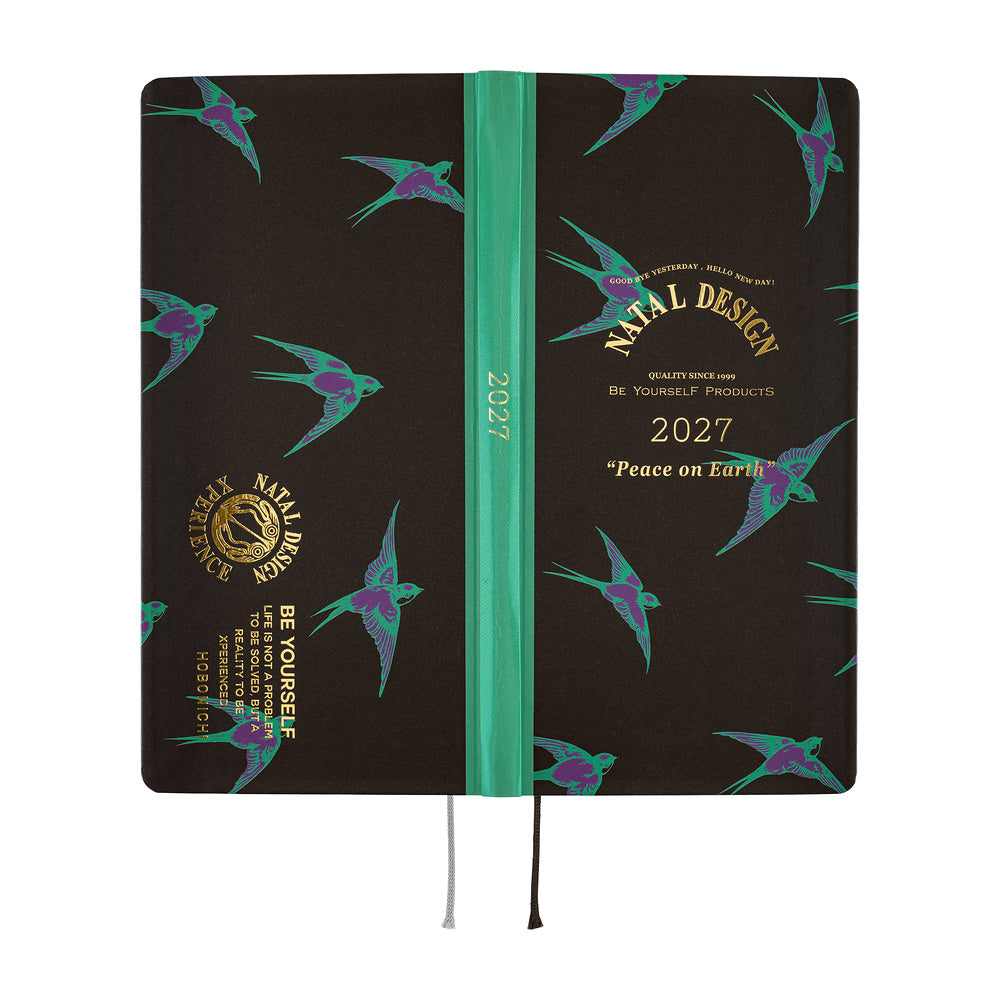 Hobonichi Techo 2027 Weeks Natal Design: Lucky Swallow [ENG/Tall & Slim/Jan Start] - Blesket Canada