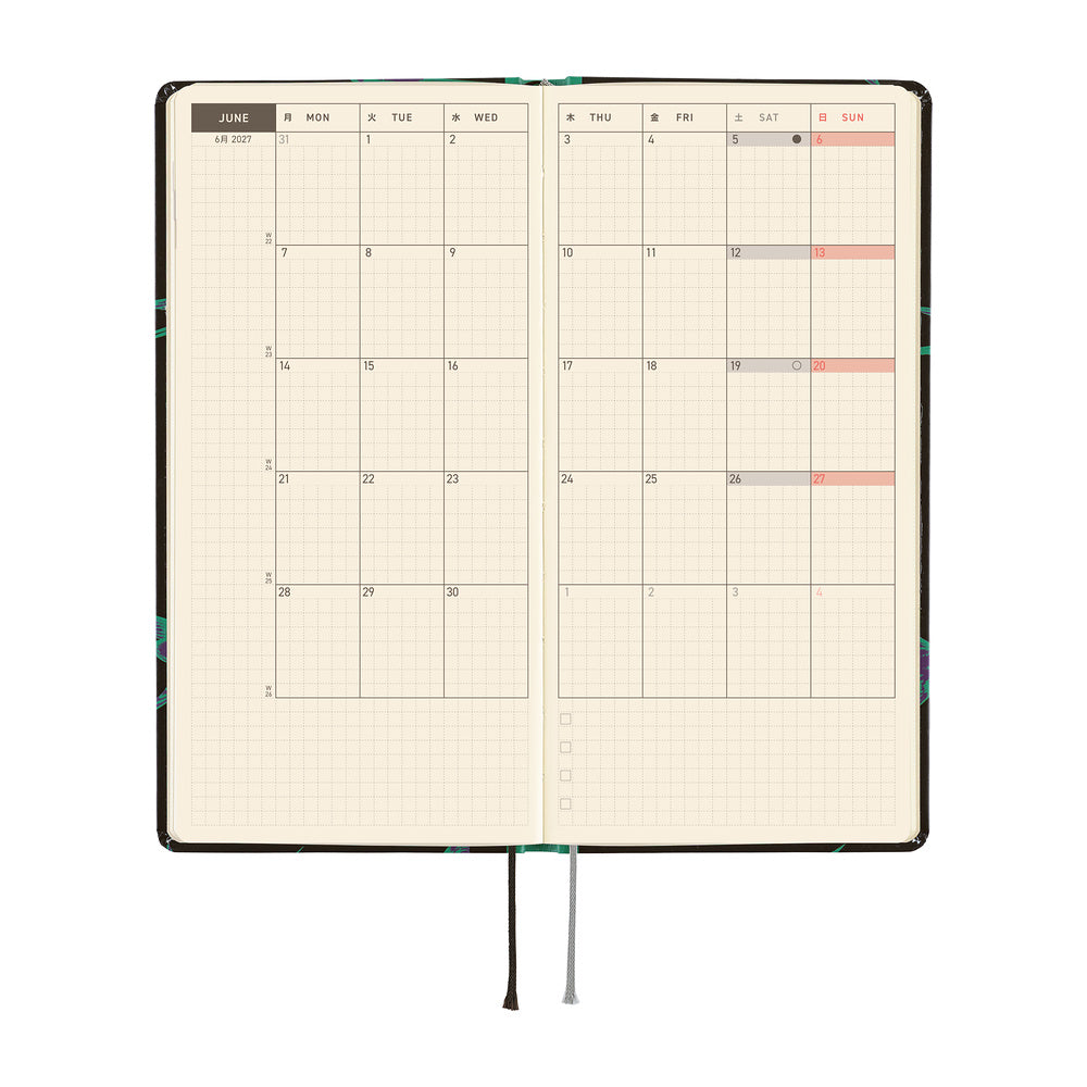 Hobonichi Techo 2027 Weeks Natal Design: Lucky Swallow [ENG/Tall & Slim/Jan Start] - Blesket Canada