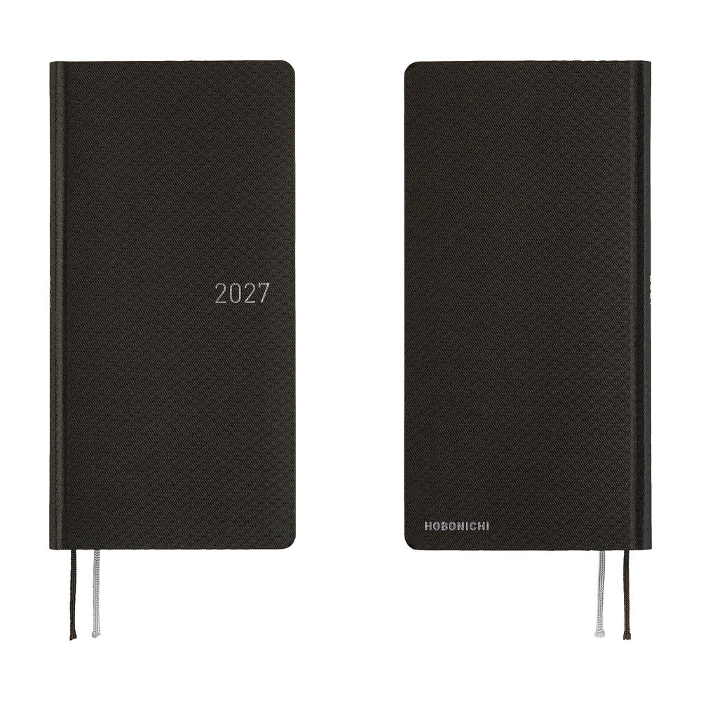 Hobonichi Techo 2027 Weeks Paper Series: Black Argyle [ENG/Tall & Slim/Jan Start] - Blesket Canada