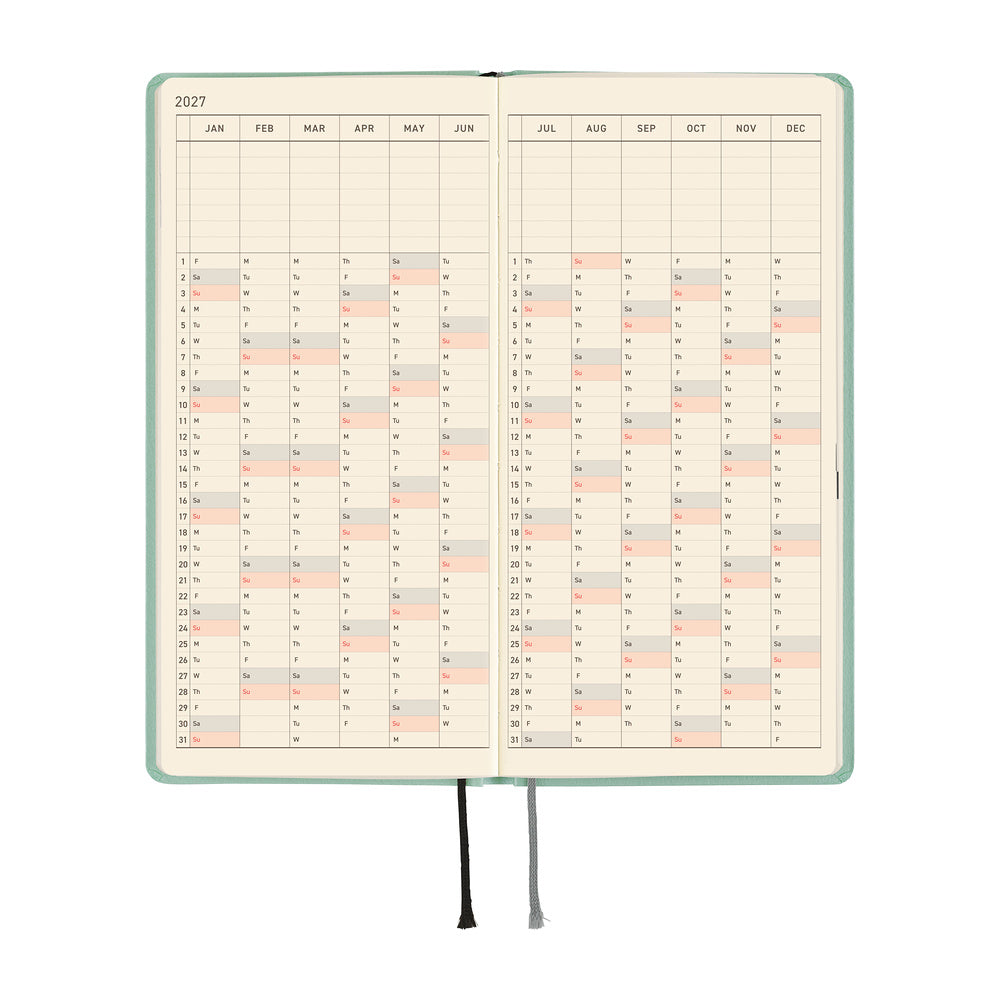 Hobonichi Techo 2027 Weeks Paper Series: Frosty Jade [ENG/Tall & Slim/Jan Start] - Blesket Canada