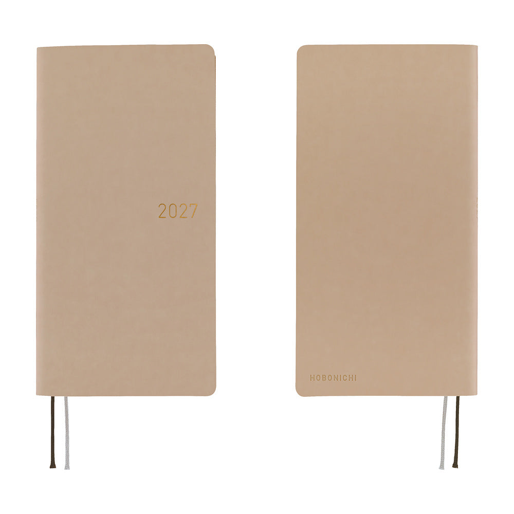 Hobonichi Techo 2027 Weeks Smooth: Café au Lait [ENG/Tall & Slim/Jan Start] - Blesket Canada