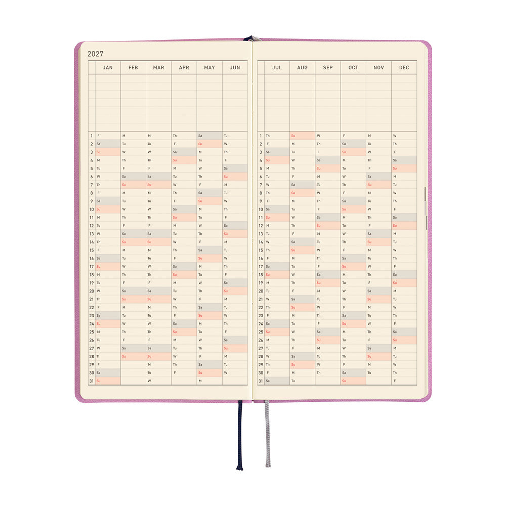 Hobonichi Techo 2027 Weeks Smooth: Lavender Milk [ENG/Tall & Slim/Jan Start] - Blesket Canada