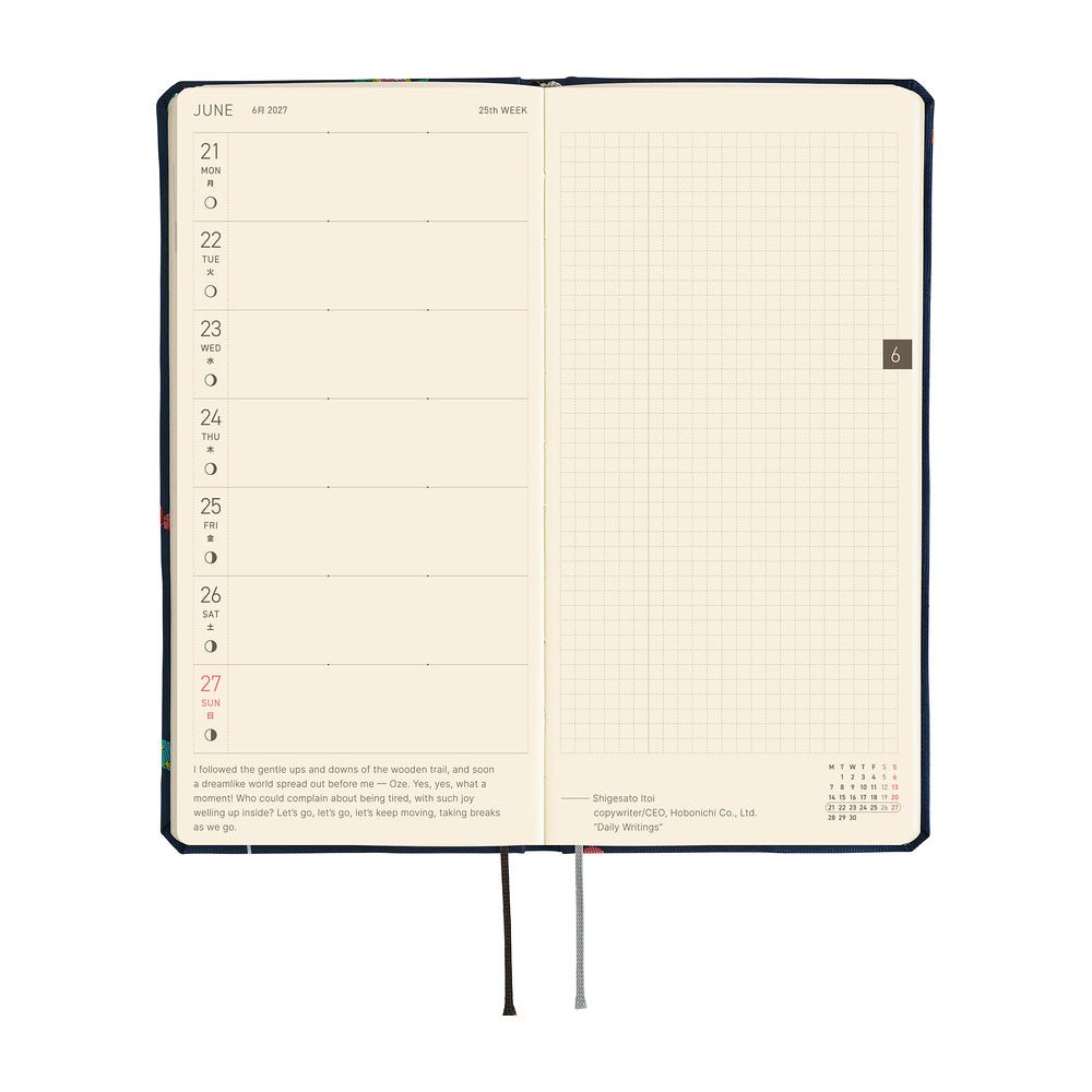Hobonichi Techo 2027 Weeks Bow & Tie: Candy Dream [ENG/Tall & Slim/Jan Start] - Blesket Canada