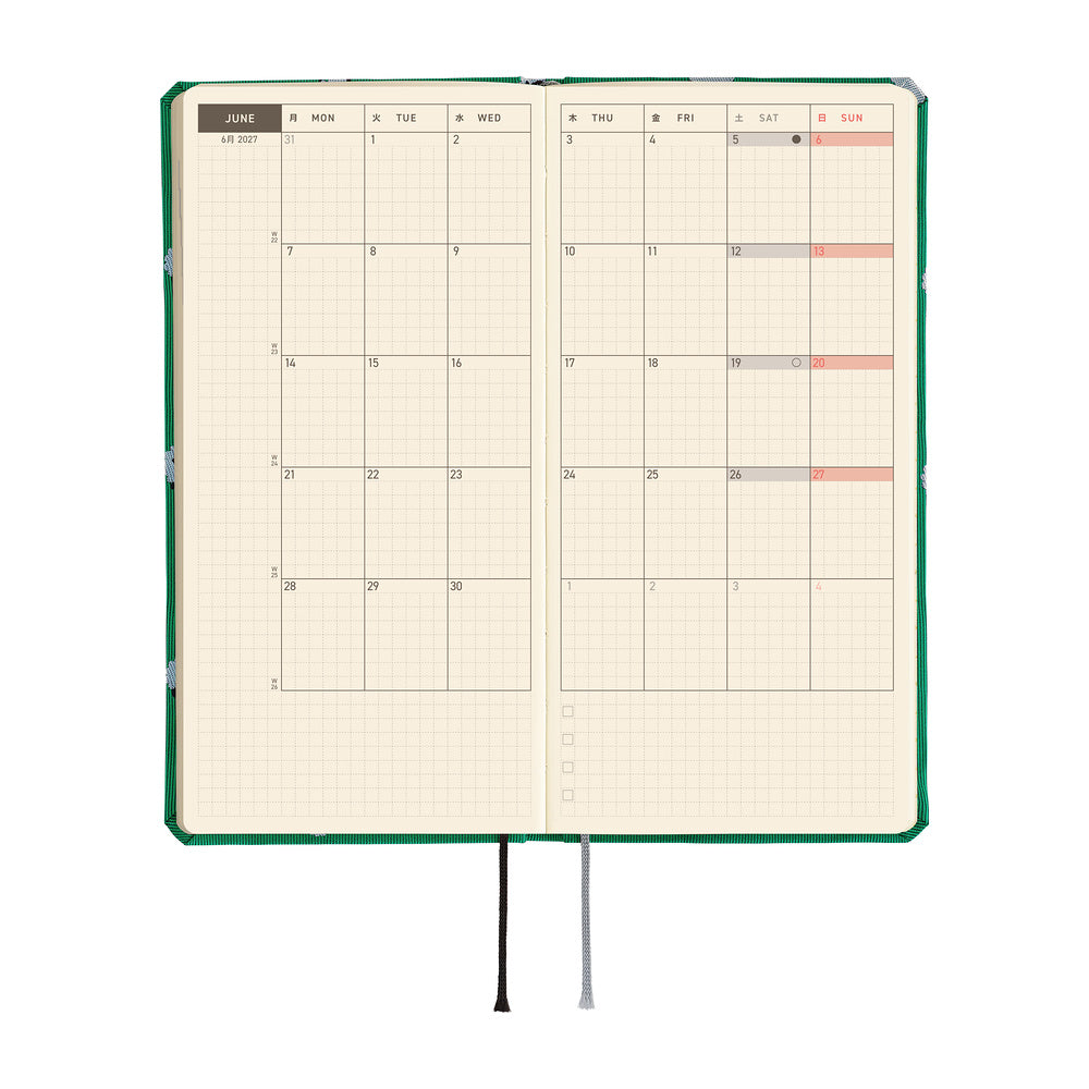 Hobonichi Techo 2027 Weeks Bow & Tie: Sheep Sheep Sheep [ENG/Tall & Slim/Jan Start] - Blesket Canada