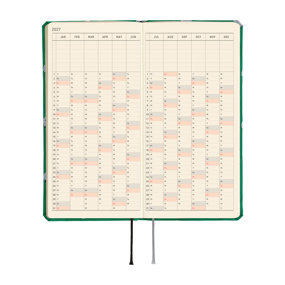 Hobonichi Techo 2027 Weeks Bow & Tie: Sheep Sheep Sheep [ENG/Tall & Slim/Jan Start] - Blesket Canada