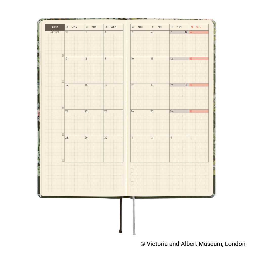 Hobonichi Techo 2027 Weeks V&A Series: Leicester [ENG/Tall & Slim/Jan Start] Planner - Blesket Canada