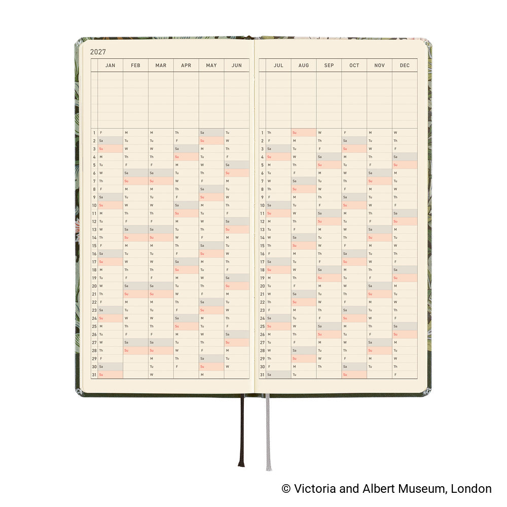 Hobonichi Techo 2027 Weeks V&A Series: Leicester [ENG/Tall & Slim/Jan Start] Planner - Blesket Canada