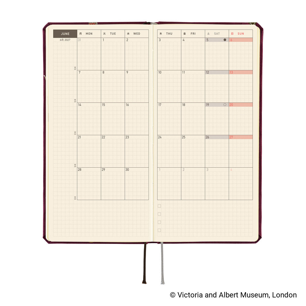 Hobonichi Techo 2027 Weeks V&A Series: Welcome to the V&A [ENG/Tall & Slim/Jan Start] - Blesket Canada