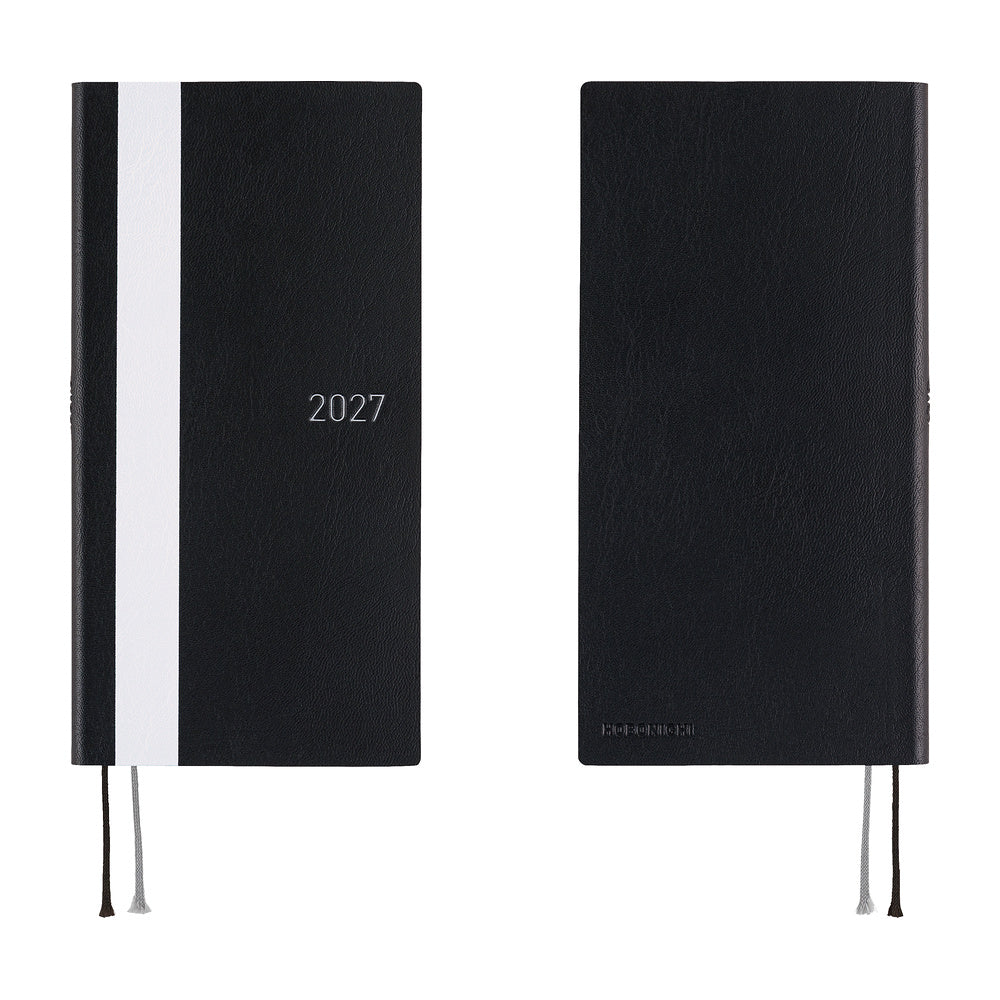 Hobonichi Techo 2027 Weeks White Line: Black [ENG/Tall & Slim/Jan Start] Planner - Blesket Canada