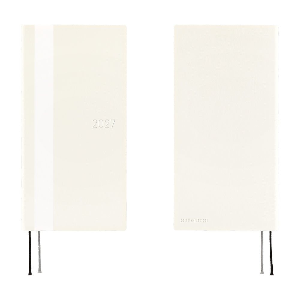 Hobonichi Techo 2027 Weeks White Line: Ivory [ENG/Tall & Slim/Jan Start] Planner - Blesket Canada