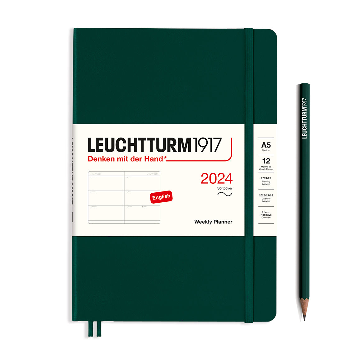 Leuchtturm1917 Weekly Planner Medium 2024 Softcover(A5) - Blesket Canada