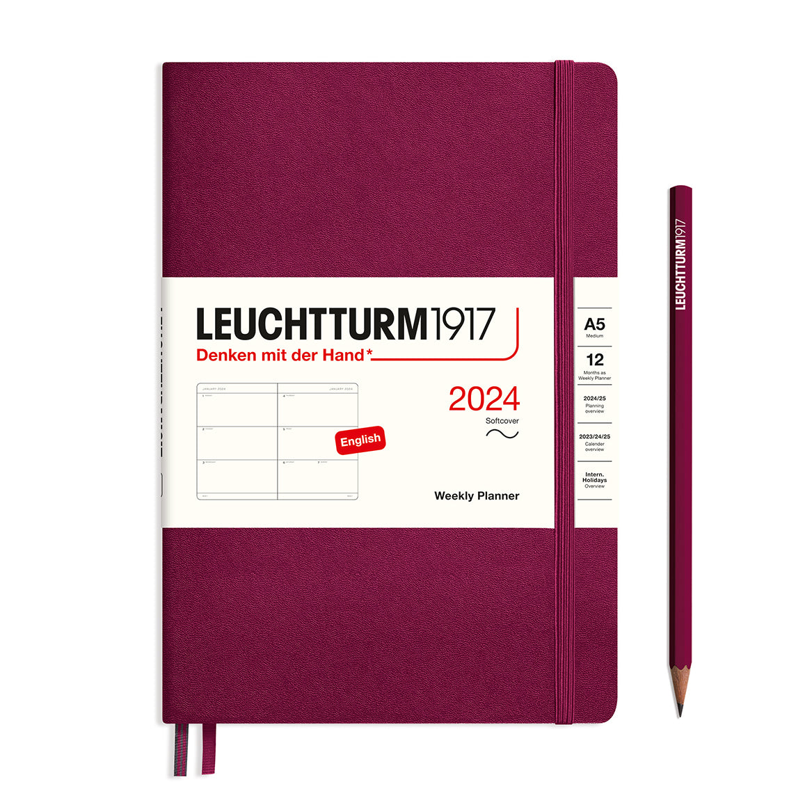 Leuchtturm1917 Weekly Planner Medium 2024 Softcover(A5) - Blesket Canada