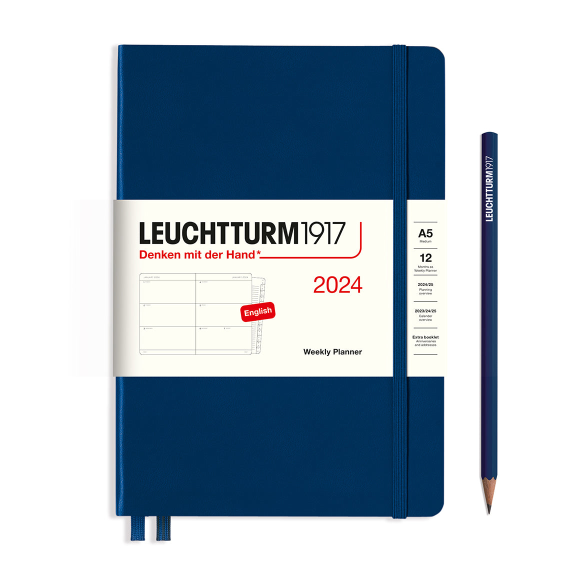 LEUCHTTURM1917 Weekly Planner Medium (A5), 2024, English- Blesket Canada