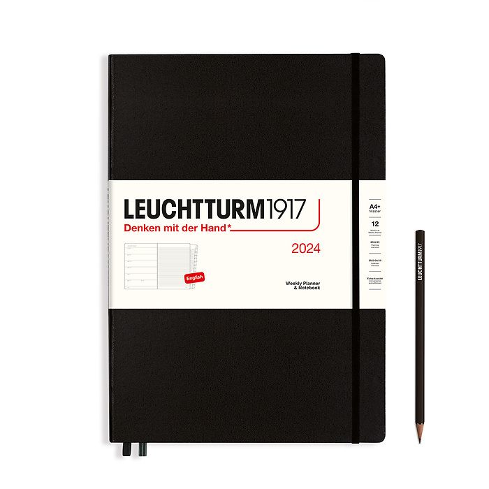 Leuchtturm1917 Weekly Planner & Notebook 2024 (A4+) Black - Blesket Canada