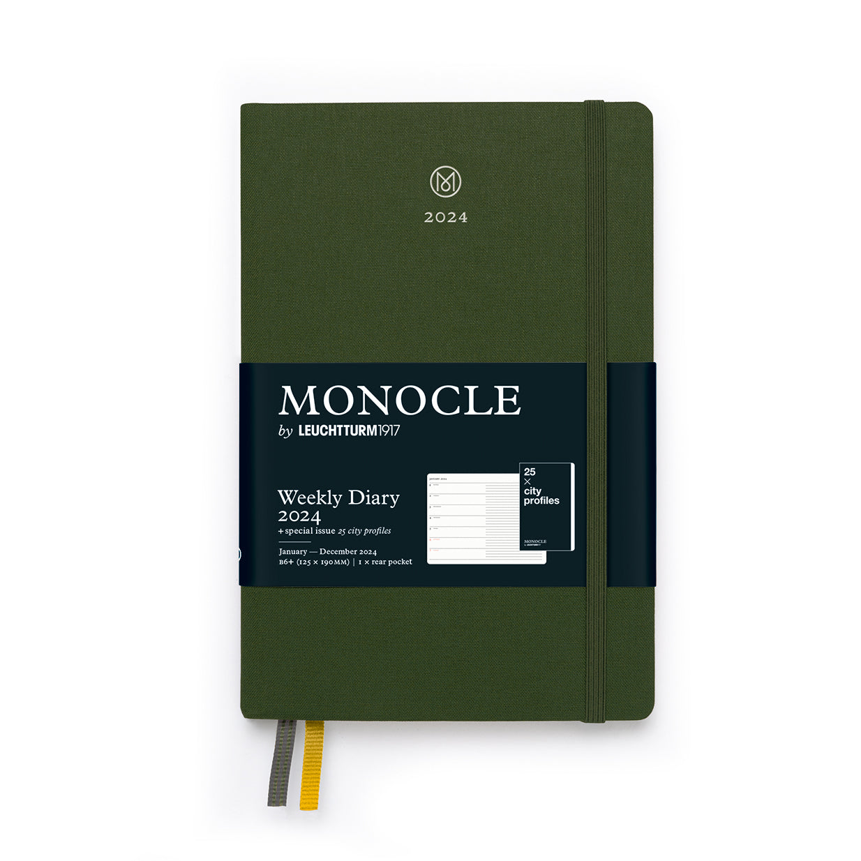 Leuchtturm1917 Weekly Planner & Notebook Monocle, Paperback (B6+) 2024, Olive - Blesket Canada