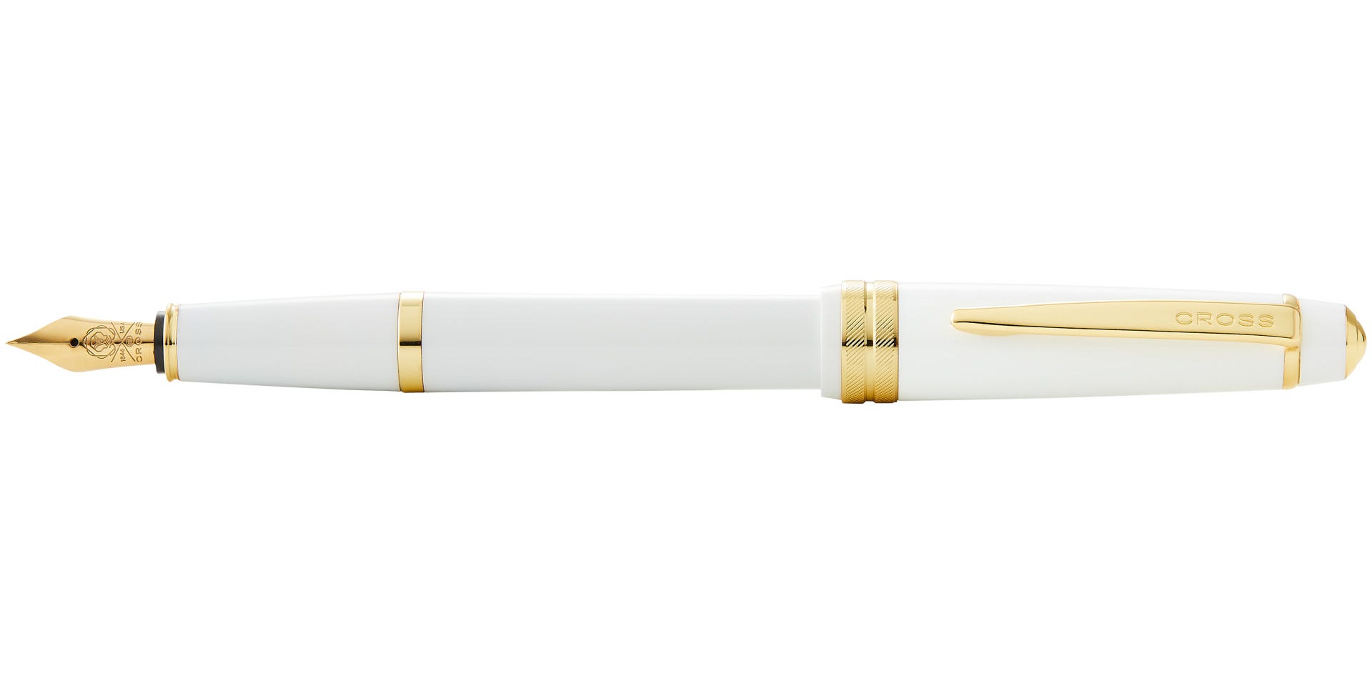 Cross Bailey Light White Resin W/ Gold Plate Fountain Pen - Blesket Canada