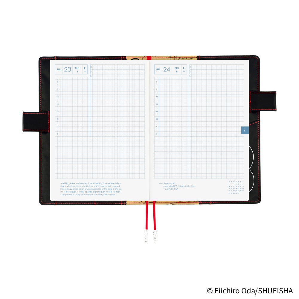 Hobonichi Techo 2026 ONE PIECE Magazine A5 Cover – Straw Hat Luffy Black - Blesket Canada