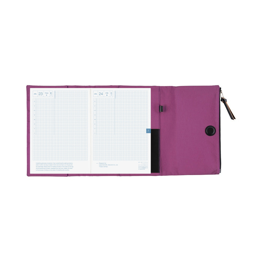 Hobonichi 2026 Cover Tragen in Purple Tri-Fold with Magnetic Closure - A5 Cousin - Blesket Canada