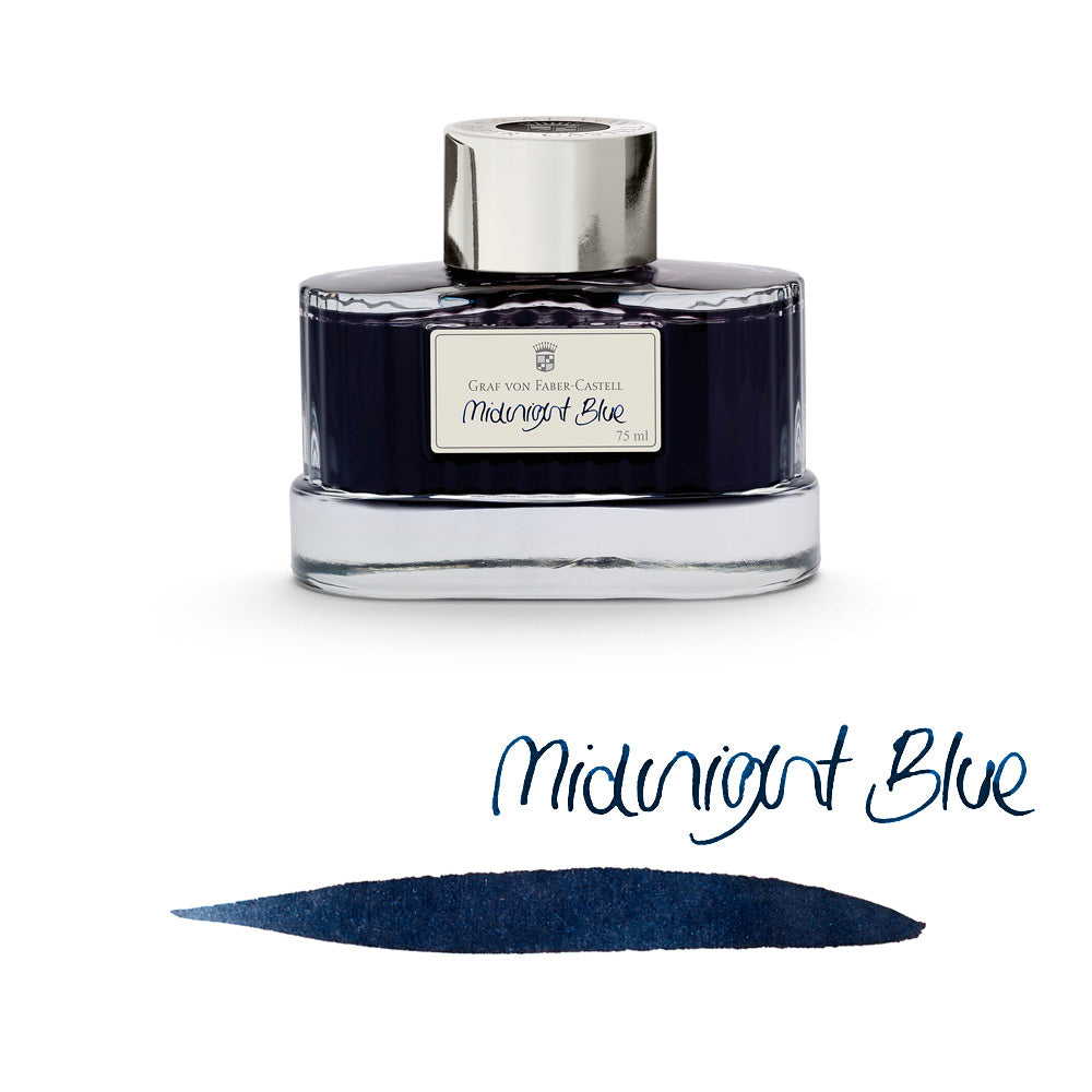 Graf Von Faber-Castell 75ml Ink Bottle - Midnight Blue - Blesket Canada