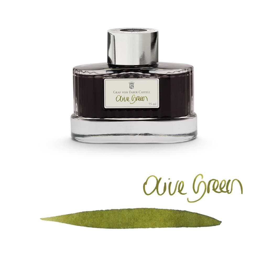Graf Von Faber-Castell 75ml Ink Bottle - Olive Green - Blesket Canada