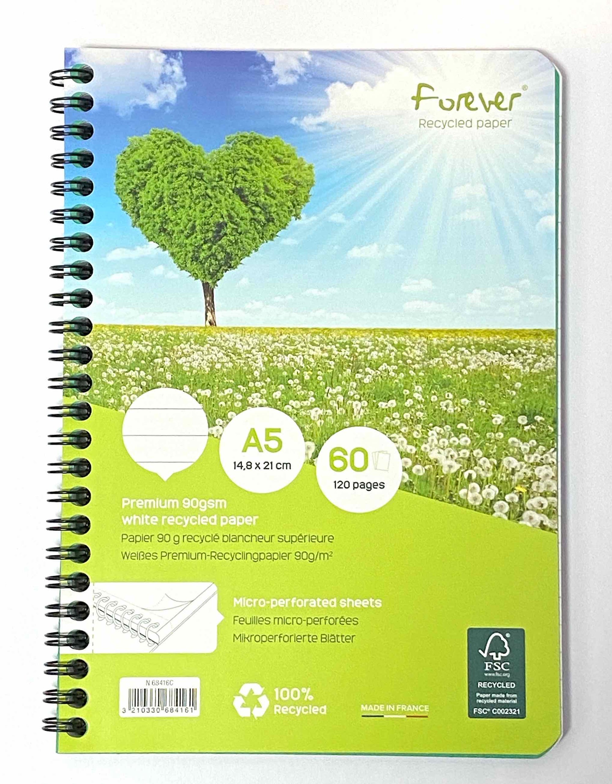 Clairefontaine Forever Wirebound A5 Notebook Lined