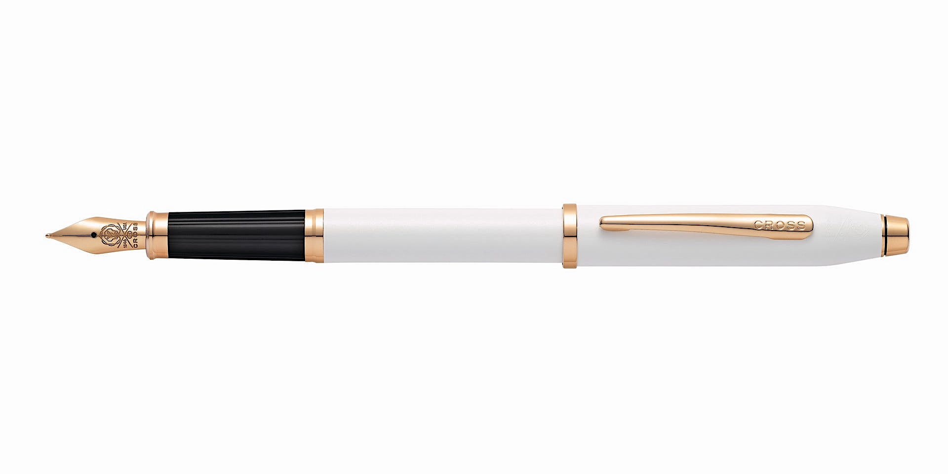 Cross Century II Pearlescent White Lacquer Rose Gold  Fountain Pen - Blesket Canada