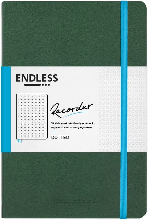 Endless Works Recorder Regalia Paper Dotted A5 - Forest Canopy (Green)
